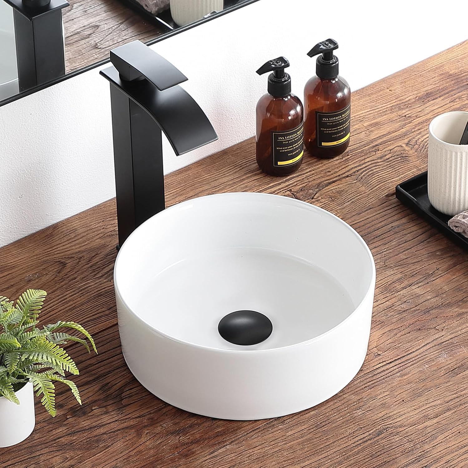Meta Table Top Ceramic Wash Basin – Countertop Designer Vessel Sink - Bathroom Washbasin over counter For Hotel Home Living Room – Glossy Finish (14 x 14 x 4.5 Inch, White) (B0D7963NC5) Amazon Price History, Amazon Price Tracker