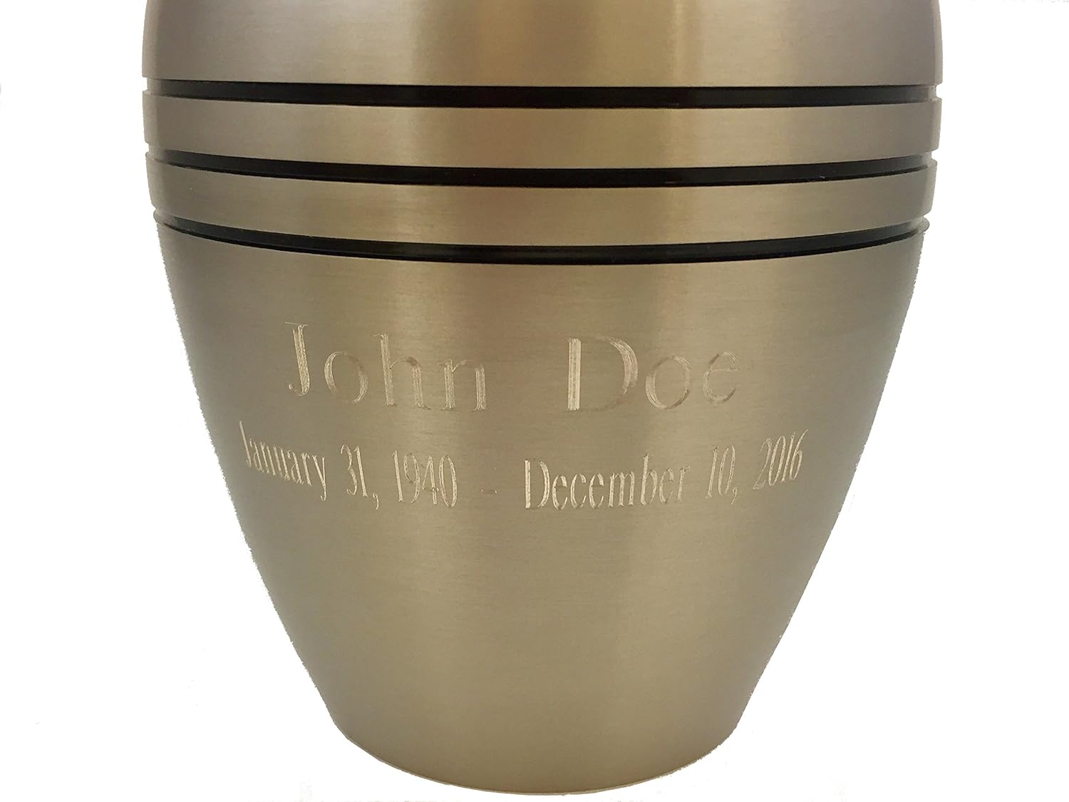 Beautiful Life Urns Dignity Pewter Brass Cremation Urn – Classic Memorial Urn for Human Ashes, Brushed Pewter Finish, Secure Closure, Extra-Small