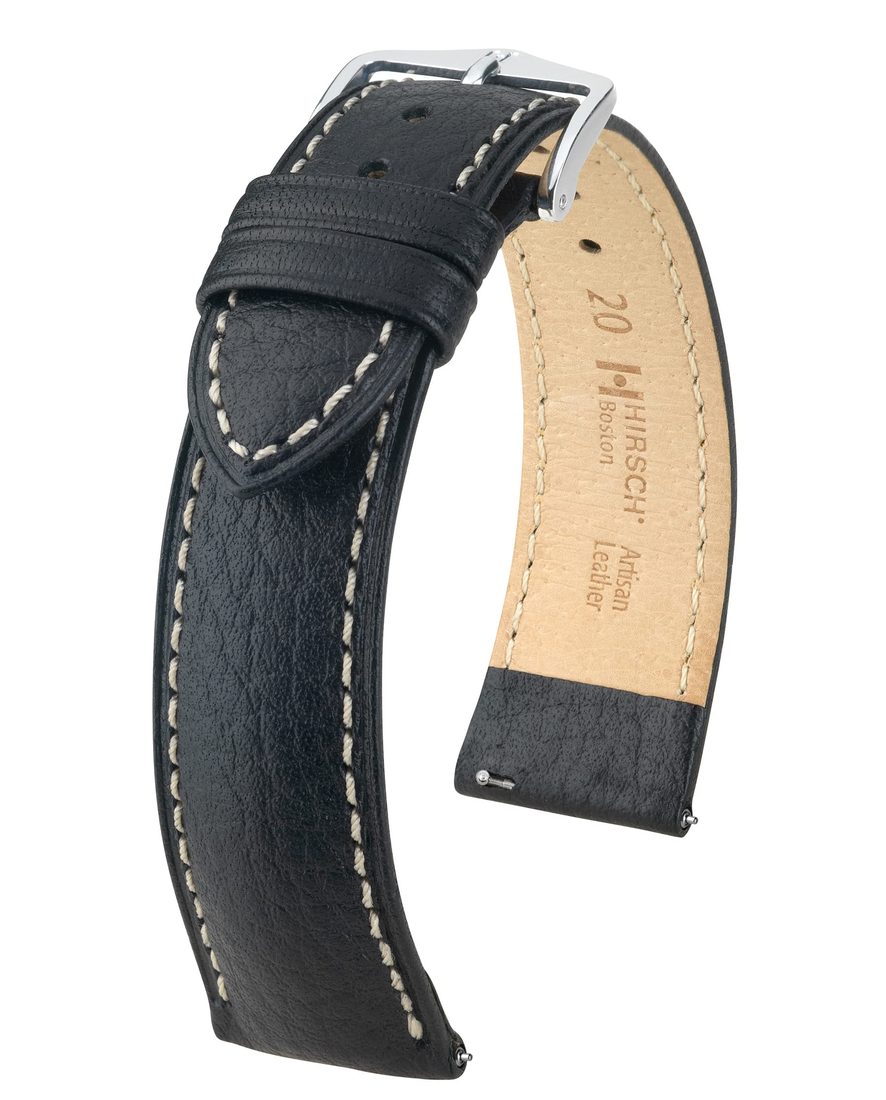 HIRSCH Bracelet de montre unisexe en cuir de buffle modèle Boston 20 mm