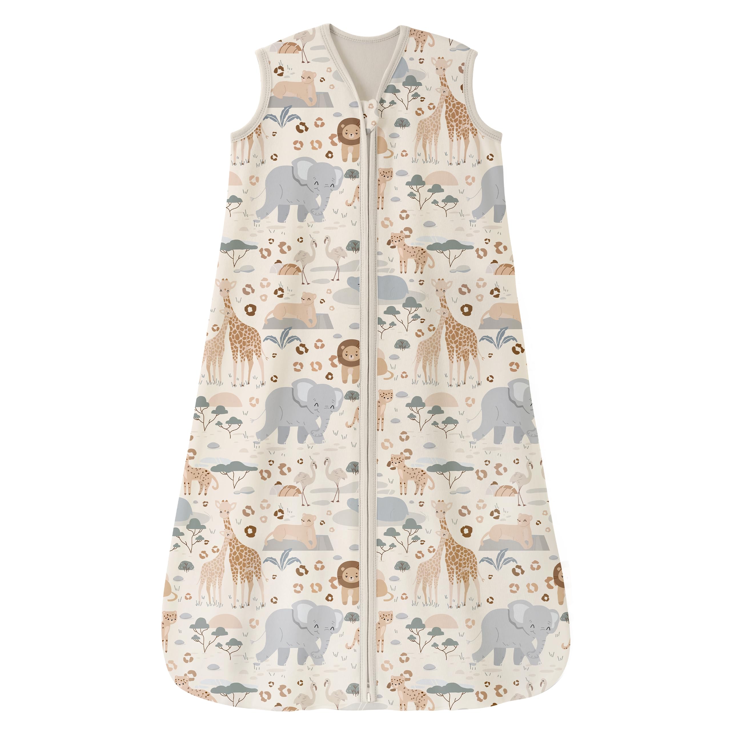 Unnivoll Schlafsack Baby Sommer 0.5 Tog 100% Baumwolle Sommerschlafsack Babyschlafsack 6-12 Monate 78 cm für Jungen Mädchen Neugeborene Aprikose Elefant