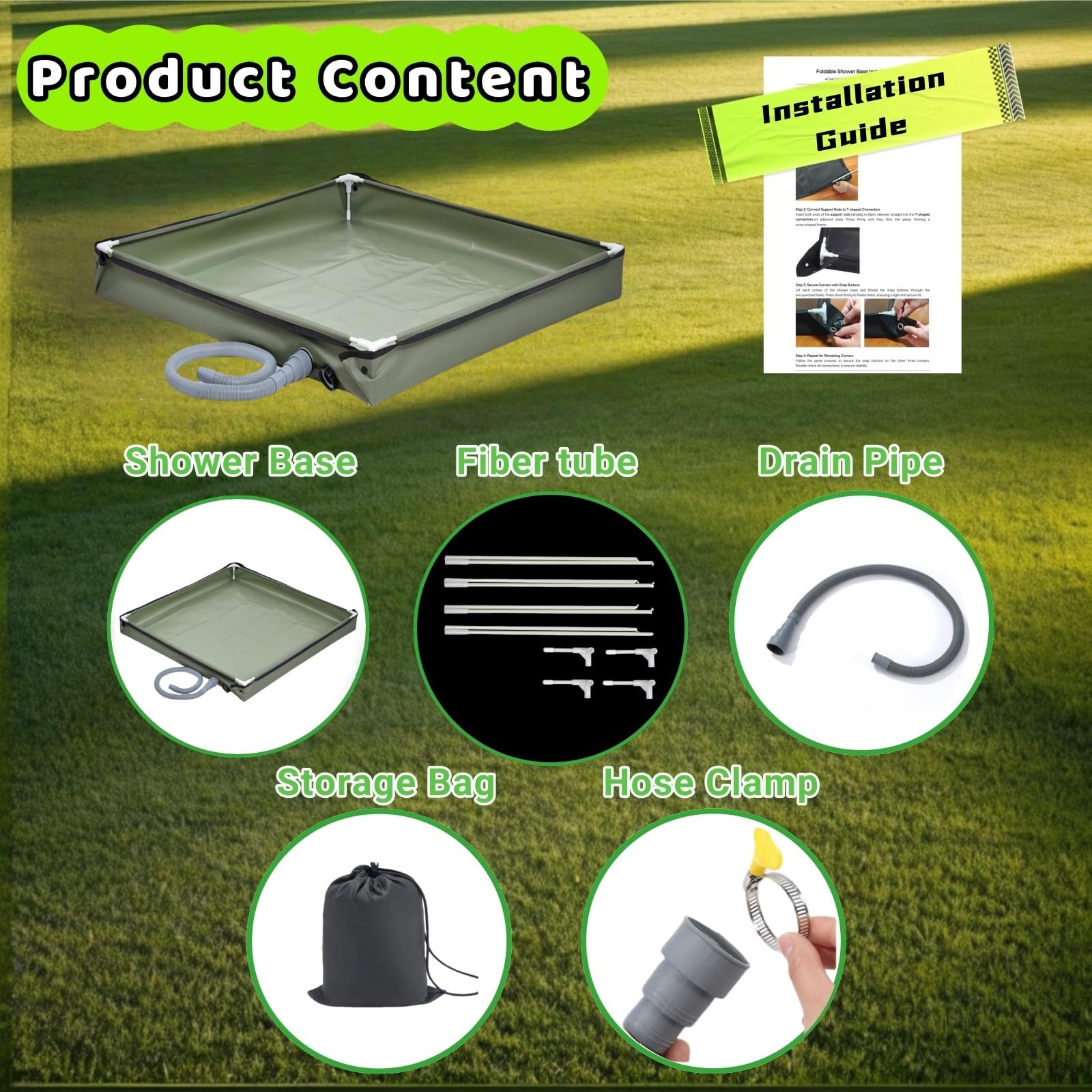 ianjetty Portable Shower Pan, 41