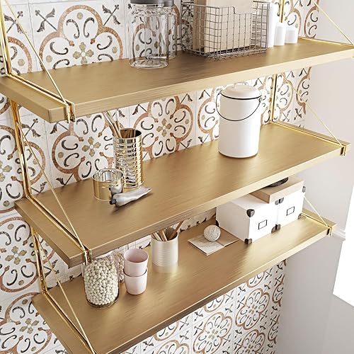 Miniatura 4 de HotDecor Papel tapiz metálico de acero inoxidable dorado de 17.7 x 315 pulgadas, a prueba de aceite, impermeable, para armarios, encimeras, cocina,