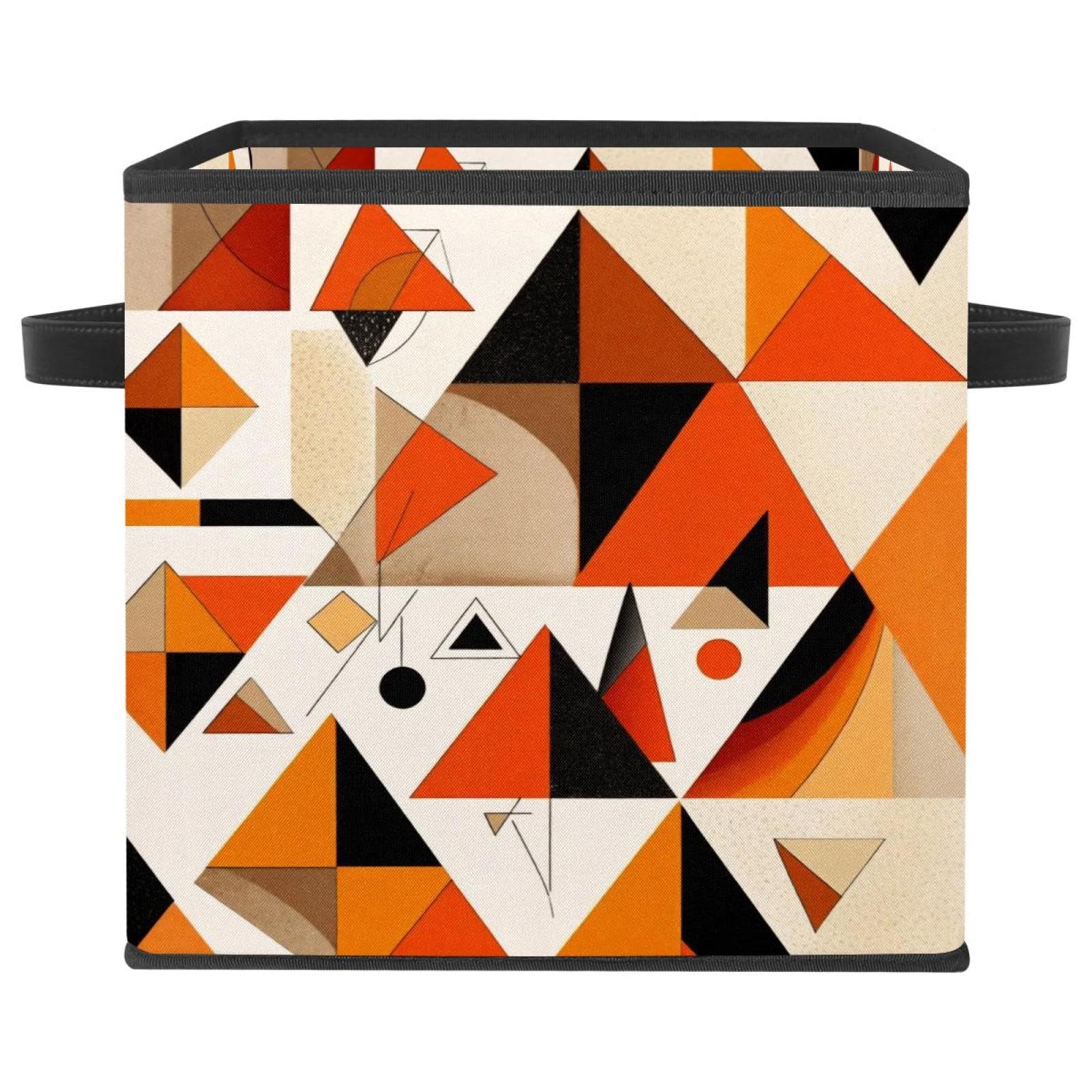 Grand bac de rangement cubique orange pour organisation de la maison