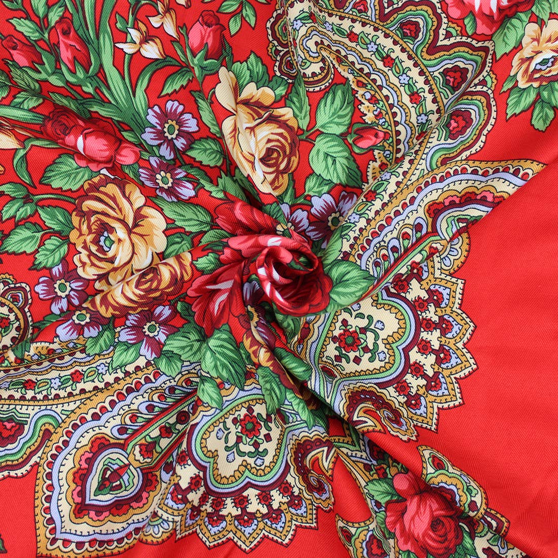 Gudessly 62"*62"Oversized Women's Traditional Retro Scarf Wrap Tassel Fringes Floral Poncho Shawl Printing Shawl