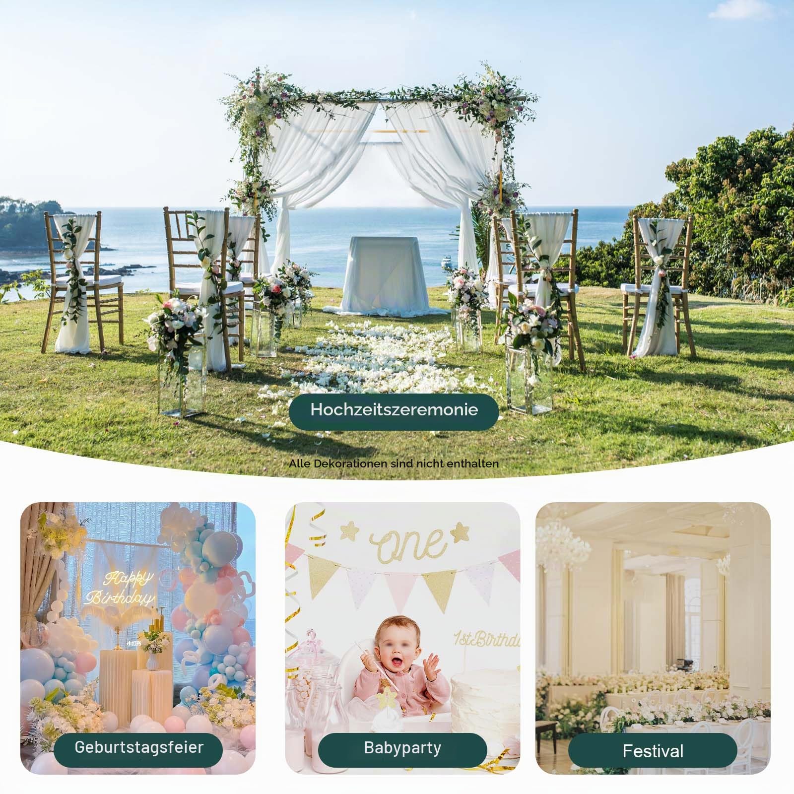 Hochzeitsbogen 3 * 3M Hochzeit Blumenständer Wedding Arch Dekor Bogen | für Hochzeit Geburtstag Party Gartendekoration usw