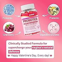 Vista 4 de Gomitas de probióticos vaginales para mujeres, equilibrio de pH, control de olores con prebióticos, arándano, D-manosa, promueve la flora vaginal