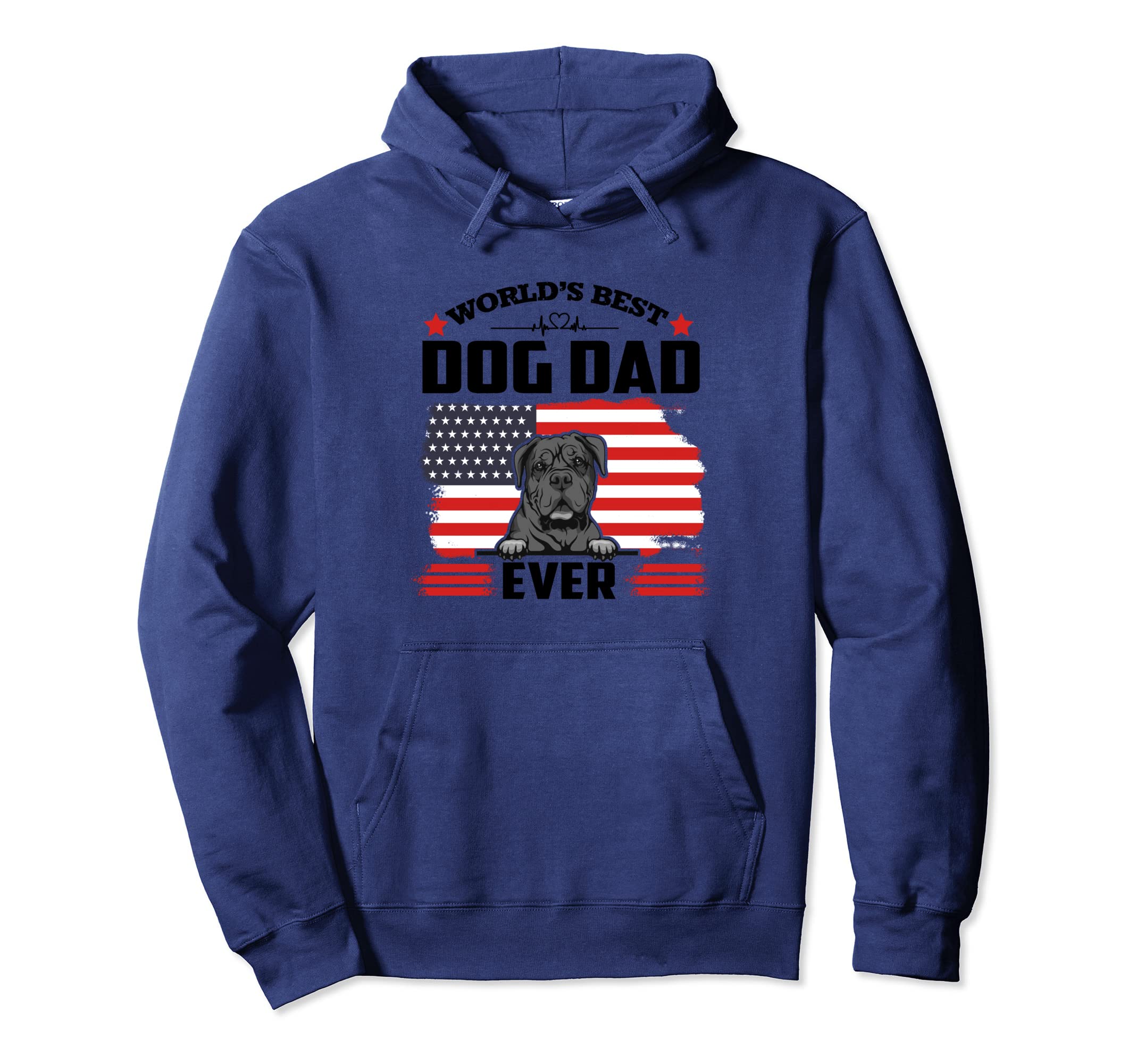 Dogue De Bordeaux Dog World's Best Dog Dad Ever Father's Day Pullover Hoodie