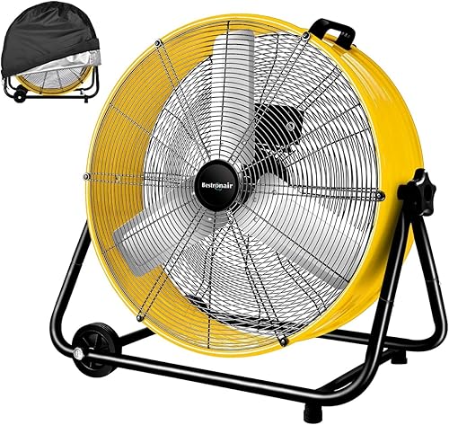Miniatura 1 de Ventilador industrial de alta velocidad de 24 pulgadas, 8100 CFM, ventilador de tambor de metal grande de 3 velocidades para almacén de fábrica