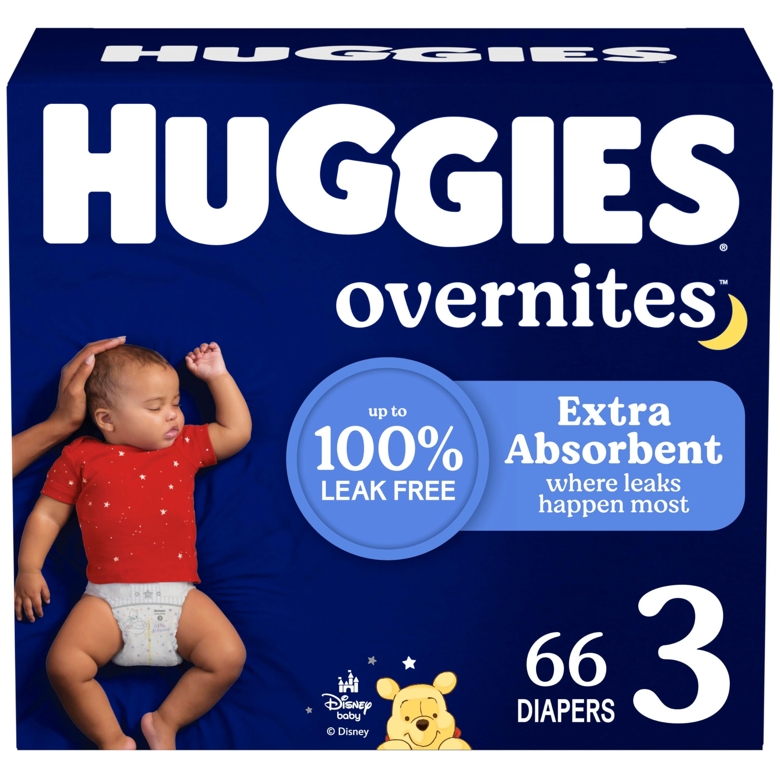 Nighttime Baby Diapers Size 3, 66 Ct, Huggies Overnites