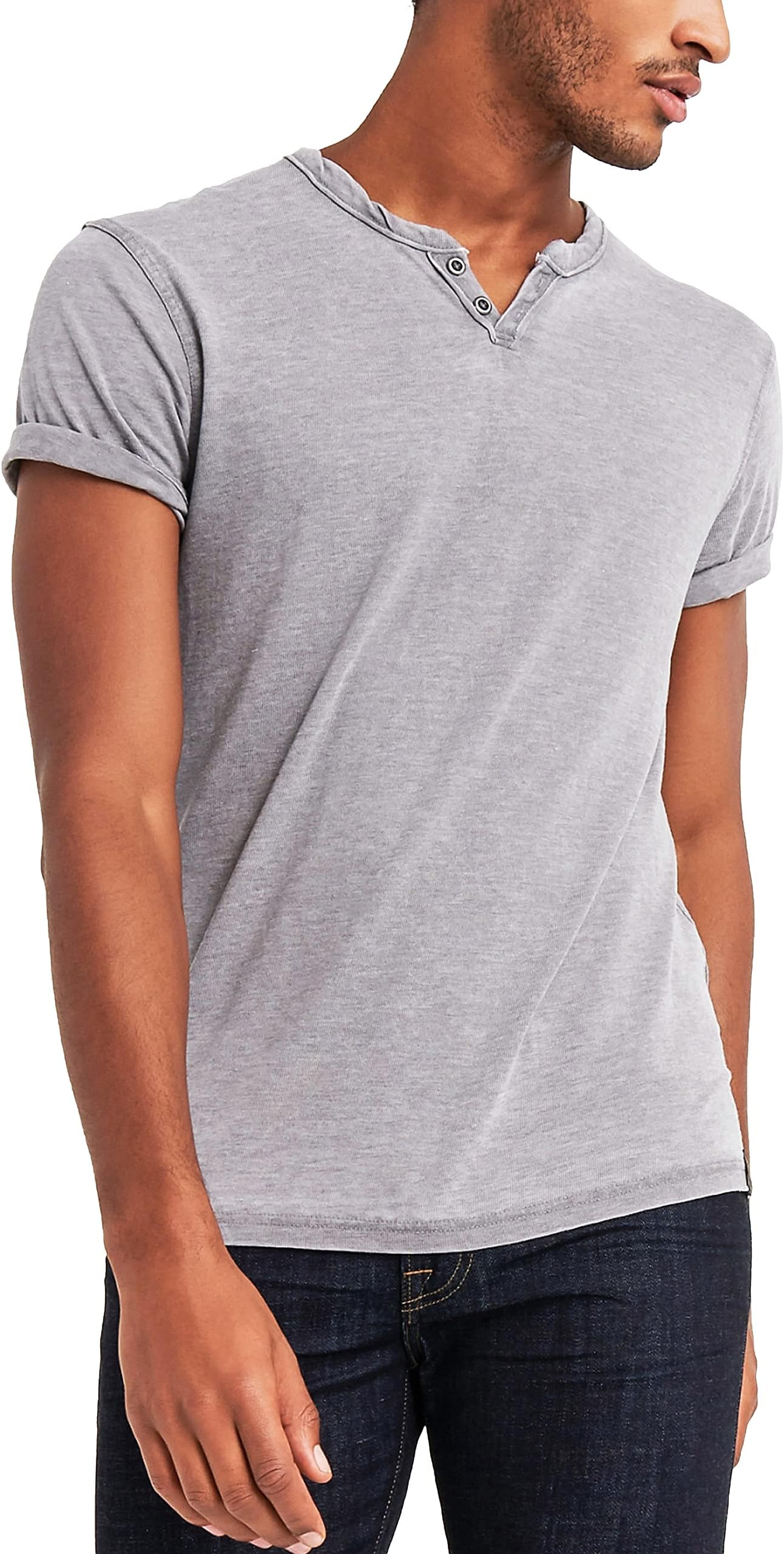 Men's Venice Burnout Notch Neck Tee Shirt