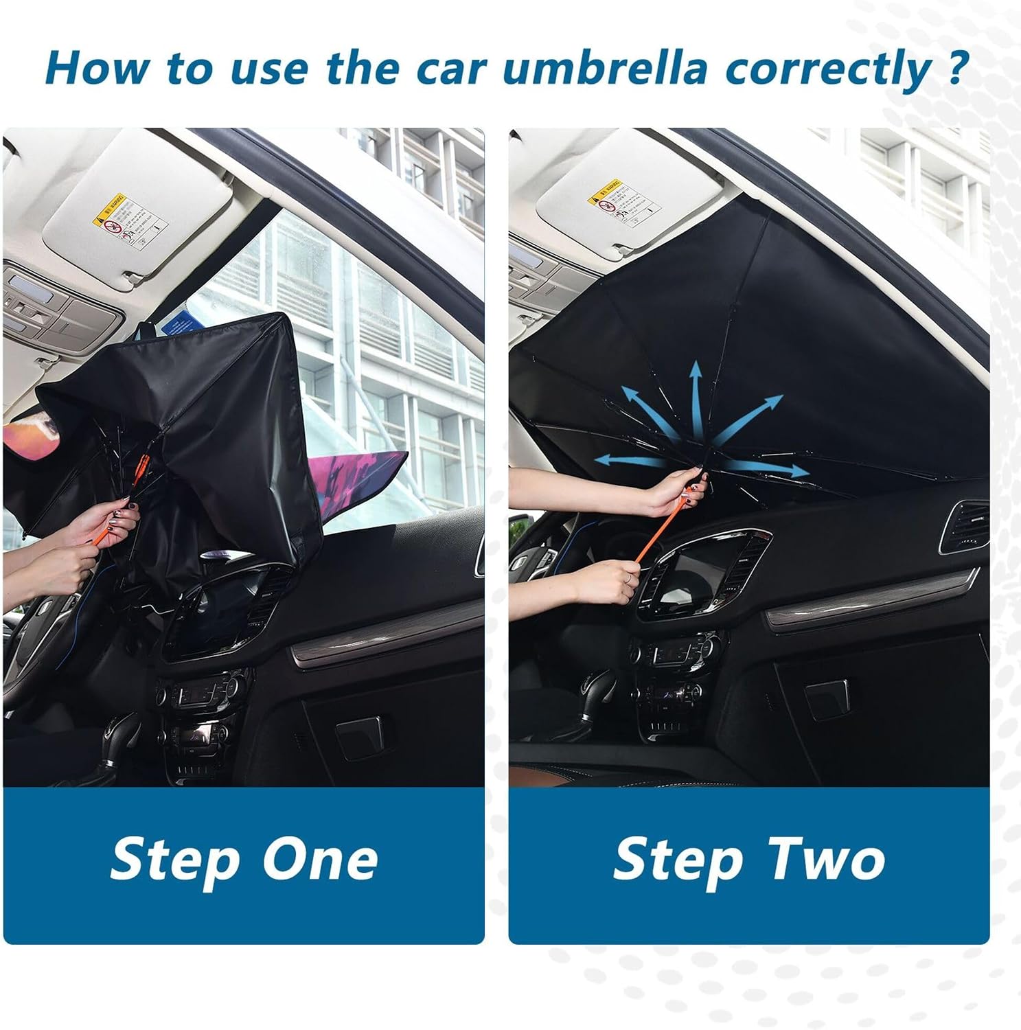 Car Umbrella Sun Shade Cover, Animal Bears Umbrella Sun Shade for Car Truck Window Front Windshield, Blocks UV Rays Sun Visor Protector Sun Heat Reflector to Keep Your Vehicle Cool