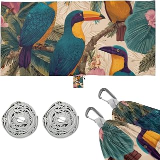 Tropical Birds Leaves and Flowers Camping Hammock with Tree Straps, Portable Lightweight Parachute Hammocks Camping Accessories Gear for Indoor Outdoor Backpacking Travel Hiking Beach