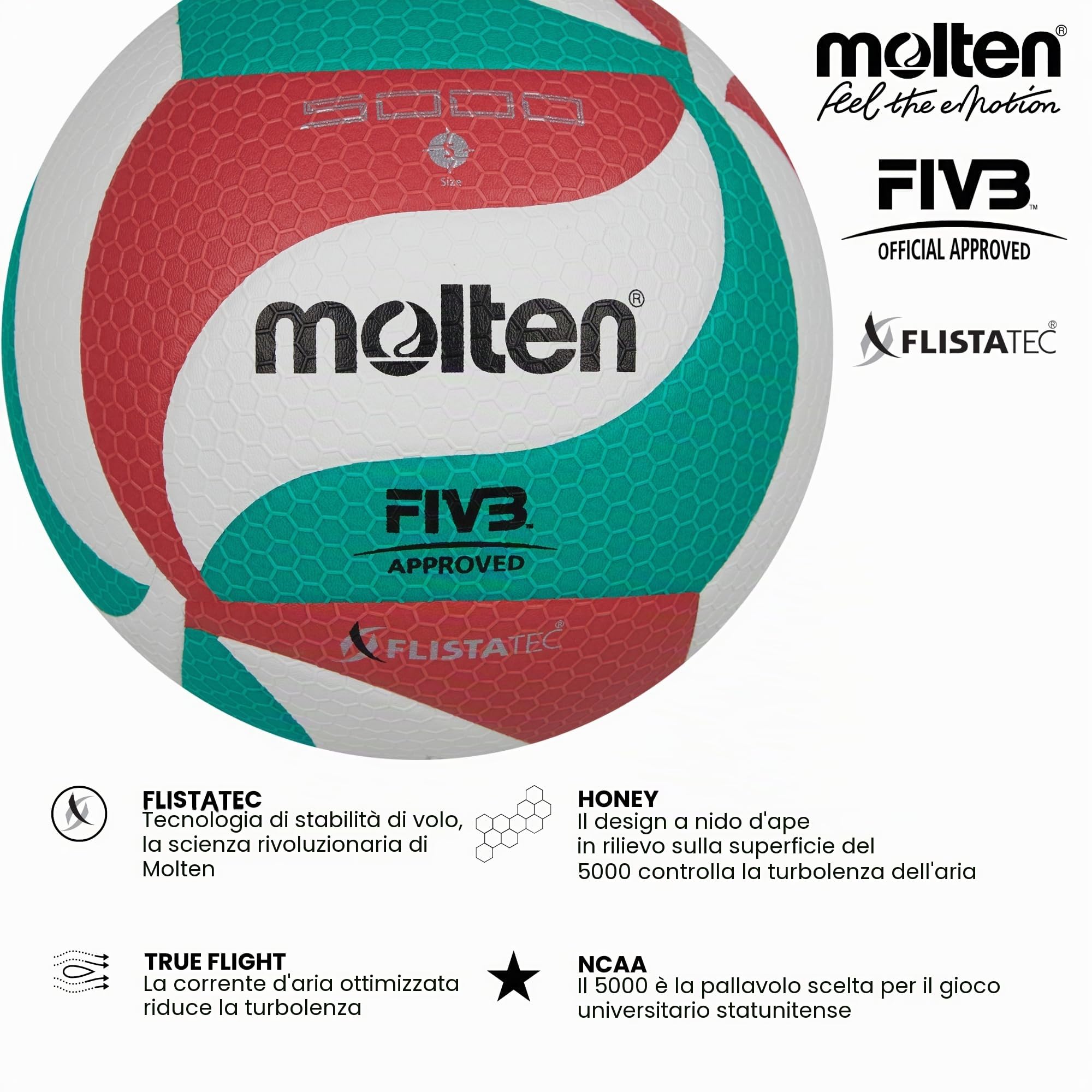 Molten V5m5000 - Molten FLISTATEC Pallavolo Unisex Adulto
