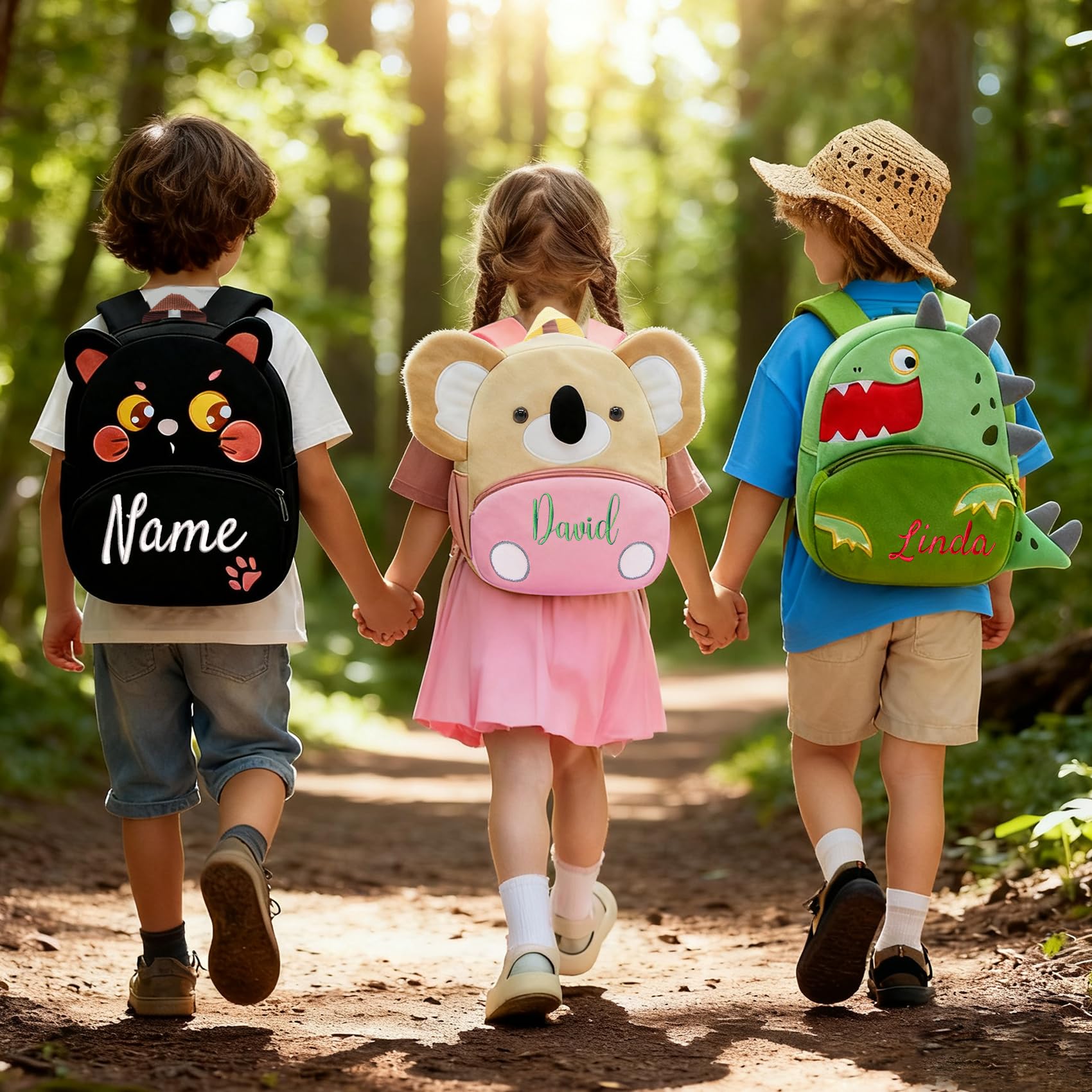 Zainetto Personalizzato Ricamo con Nome, Adatto a Ragazzi e Zainetto Asilo Bambina Personalizzato, Ritorno a Scuola, Adatto Per La Scuola, I Viaggi, I Regali di Compleanno, 8 Stili
