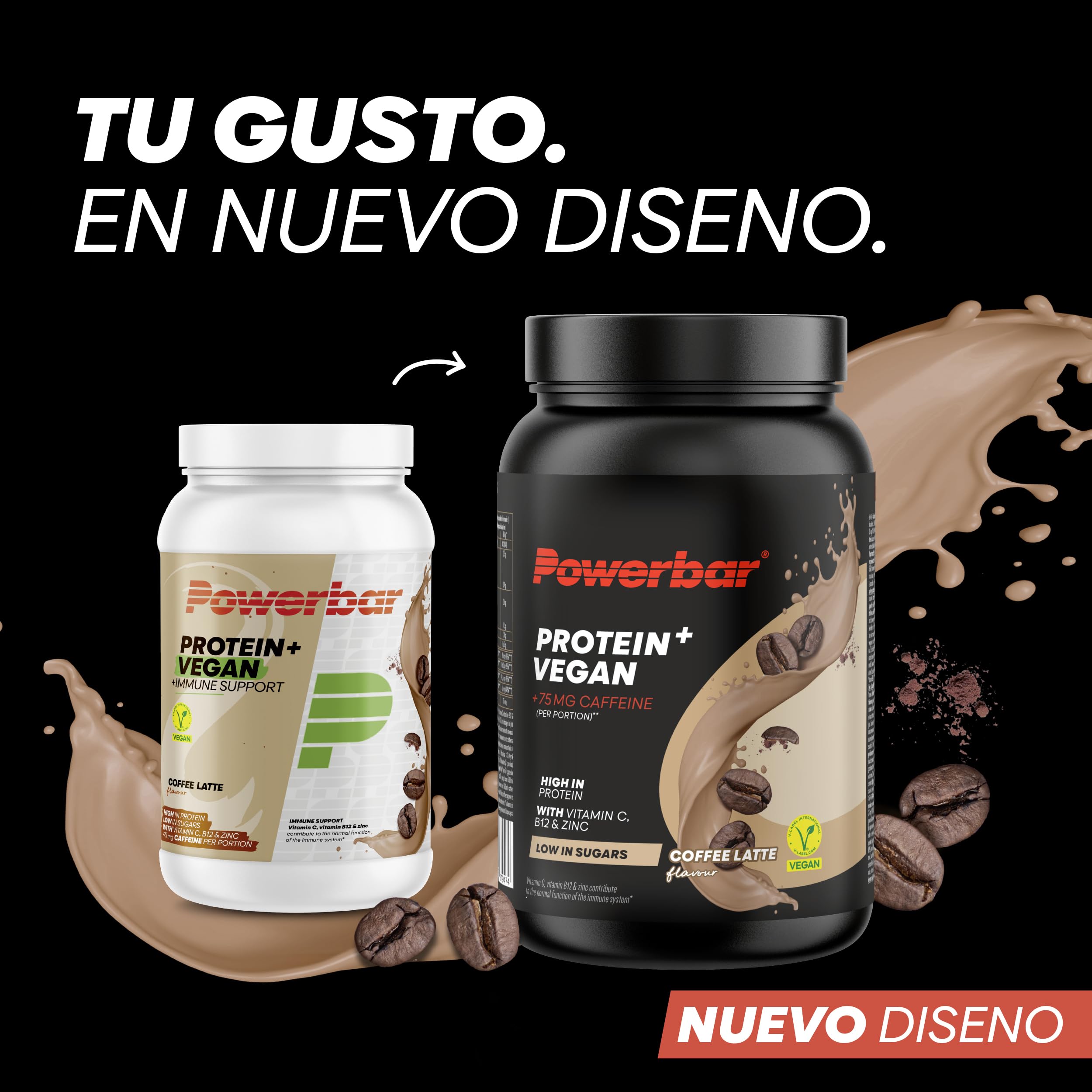 Powerbar - Protein Plus Vegan - Immune Support - Coffee Latte - 570g - Proteína en polvo - Bajo en azúcar