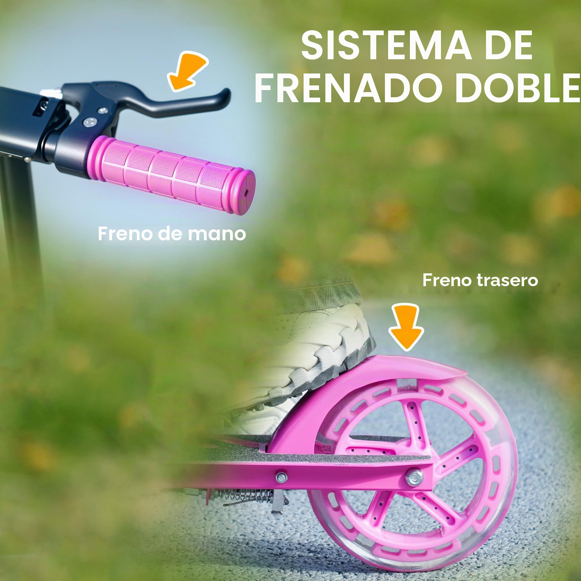AIYAPLAY Roller Kinder Scooter mit Leuchtenden Rädern, Bremse, klappbarer Kinderroller Höhenverstellbarer Tretroller Kickscooter für Kinder Jugendliche 3-8 Jahre Cityroller bis zu 50 kg