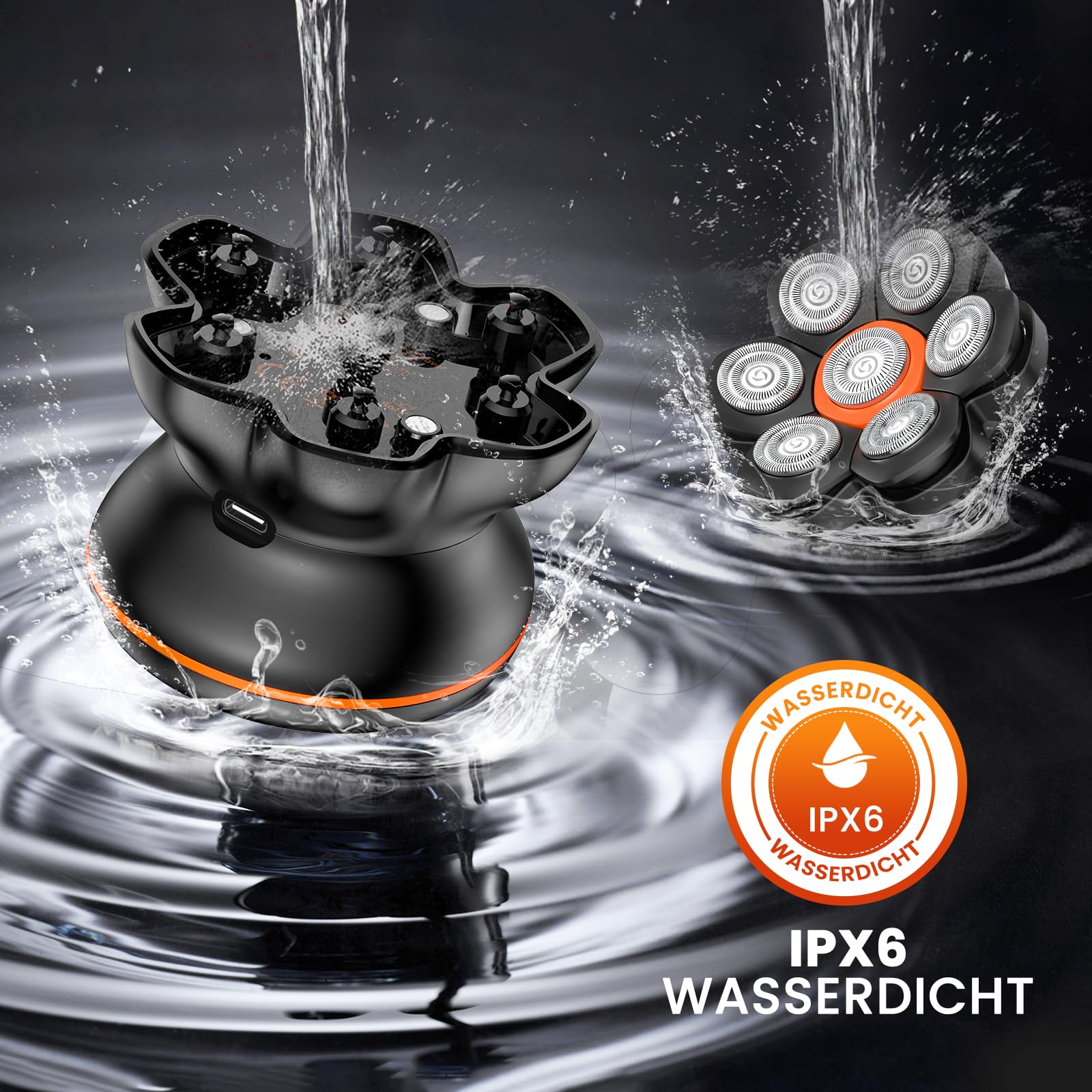 MAXGROOM Glatzen Rasierer Herren, Upgrade-7D Kopfrasierer Glatze, IPX6 Wasserdicht Glatzenrasierer, mit Magnetische Schwebender Kopf & LED-Anzeige, Ideal für Reise und Haushalt, USB-C Aufladung
