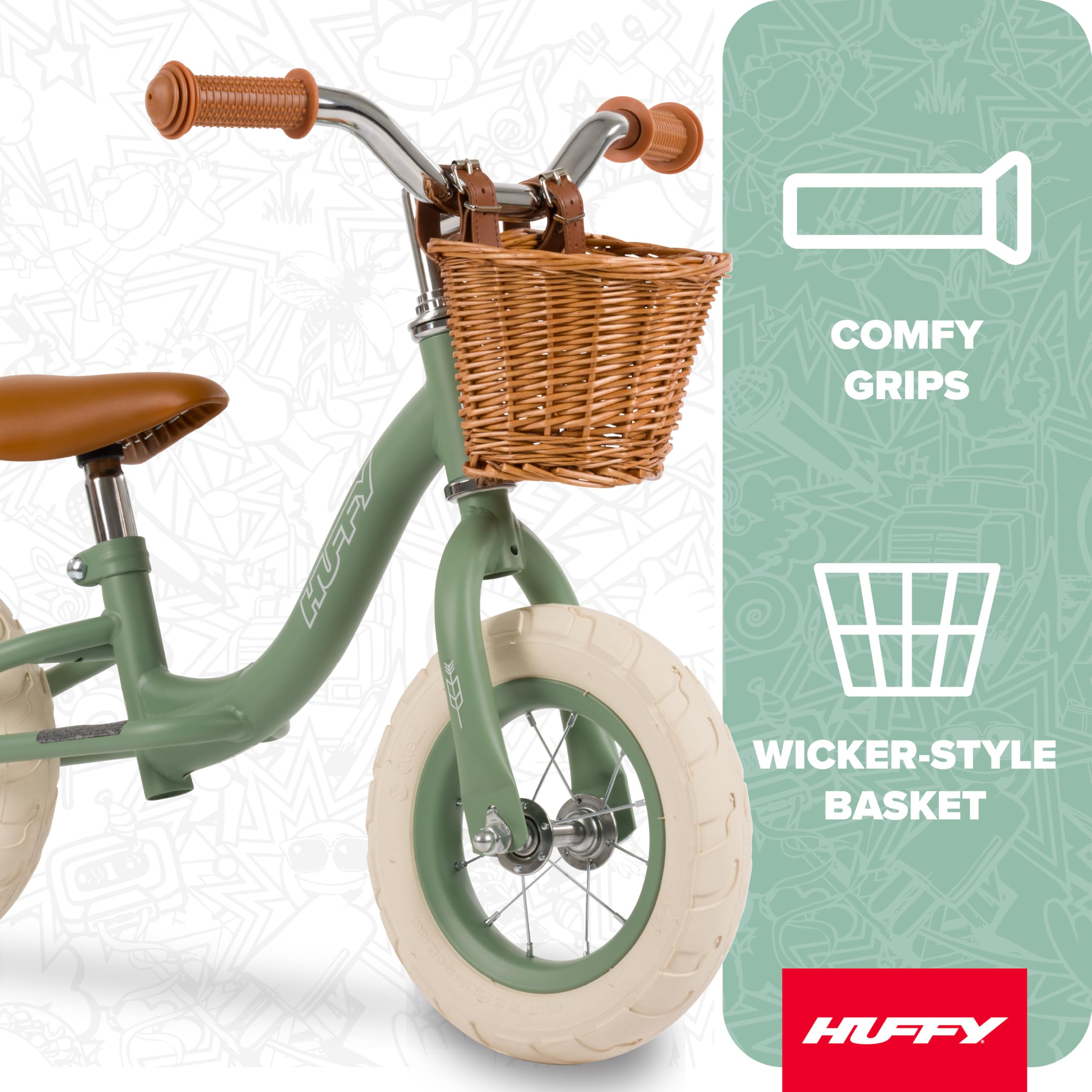 Huffy Bicicletta vintage da 10 pollici per bambini da 2 a 4 anni, verde