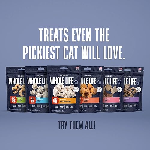 Miniatura 41 de Whole Life Cat Just One - Golosinas liofilizadas para gatos, alimentos de grado humano con alto contenido de proteínas, aperitivos de entrenamiento