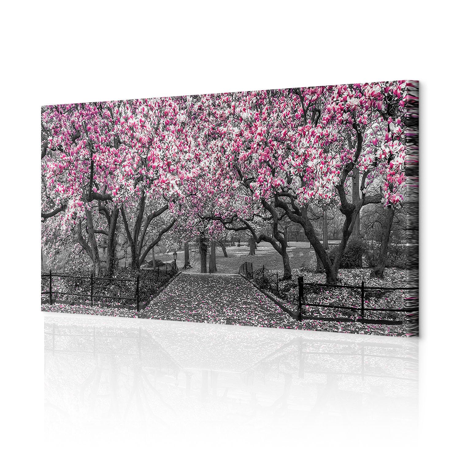 decomonkey Impression sur Toile Nature 150x50 1 Pièce Cadre en Bois Maison
