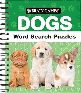 Brain Games Dogs Word Search Puzzles Book - 80+ Fun Puzzles on Breeds, History, Habits & Heroic Deeds | Spiral Binding, 192 Pages