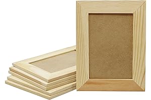 Unfinished Solid Pine Wood Picture Frames: Pack of 6