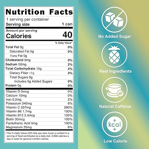 Miniatura 2 de Liv Real Clean Energy Drink - Guayaba de piña espumosa, hecha con fruta exprimida real, cafeína de té verde orgánico, sin edulcorantes artificiales