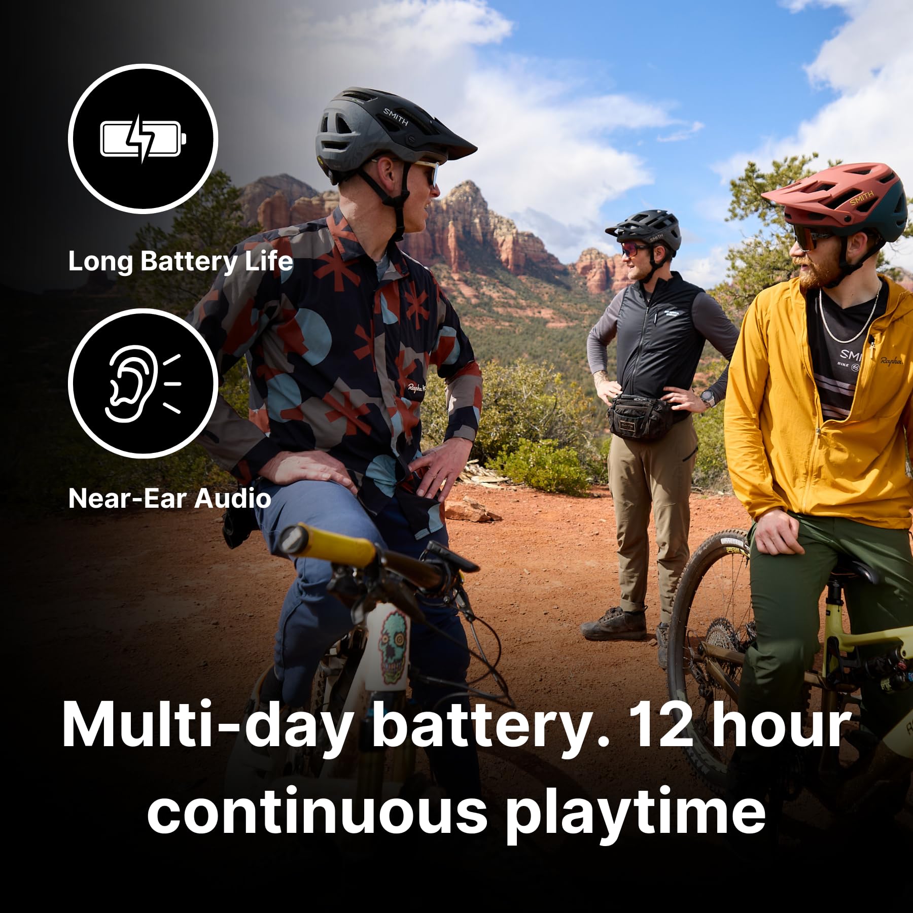 Aleck Punks Kabellose Bluetooth-Fahrradhelm-Lautsprecher – Premium-Open-Ear-Audio, Freisprechfunktion, 2 Tasten, passend für alle offenen Helme – ideal zum Radfahren, Klettern, Reiten, Dirtbiking