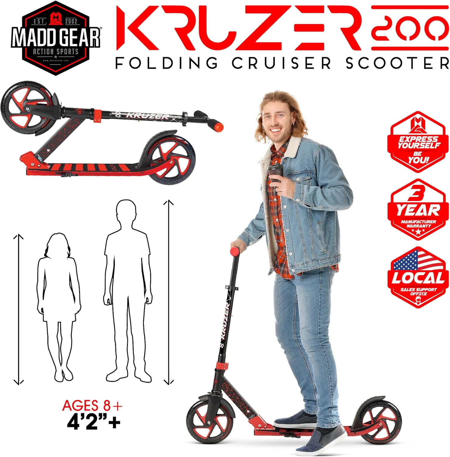 Buy Madd Gear Kruzer 200 Complete Commuter Scooter Huge 200mm Smooth