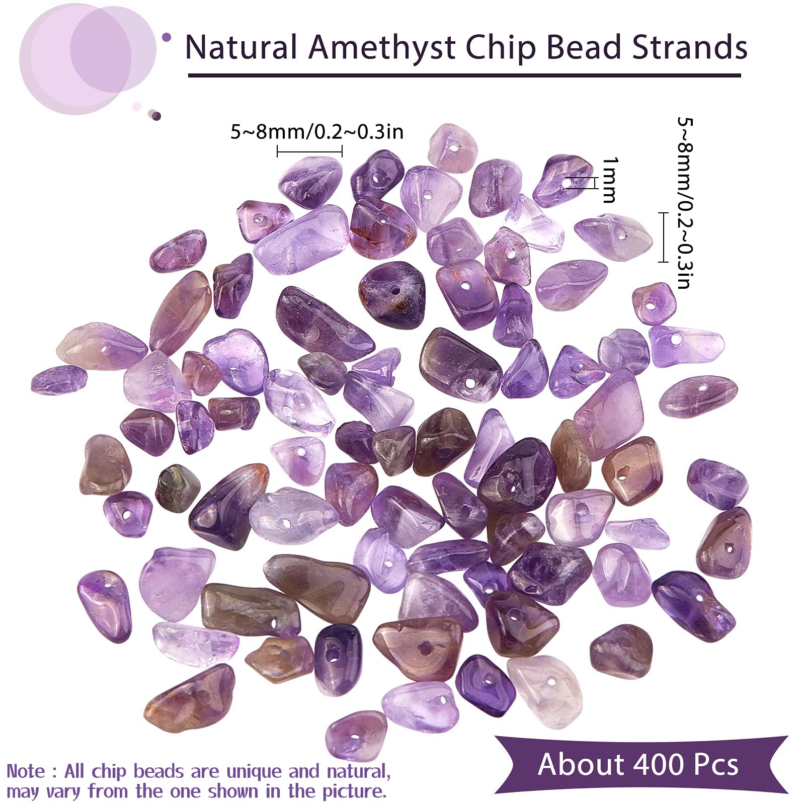 SUNNYCLUE Tijgeroog Chips - 400 Stuks Onregelmatige Kralen Van 5-8 Mm, Ideaal Voor DIY Sieraden Maken