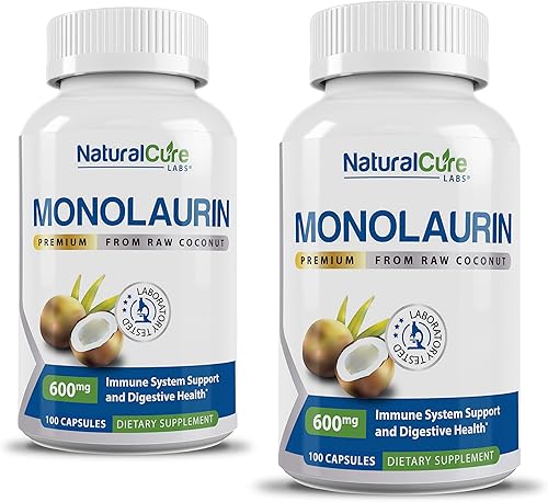 Miniatura 10 de Natural Cure Labs Monolaurina premium  600 mg 100 cápsulas
