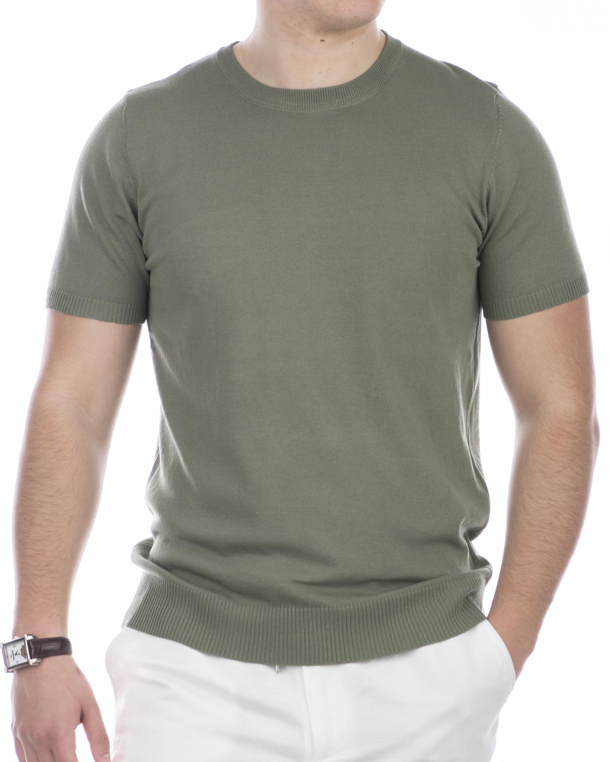 CZ - T-Shirt Uomo Jersey Cotone Maglia Polo Elegante Slim Fit Maglietta Classica Traspirante Manica Corta Casual Raffinata
