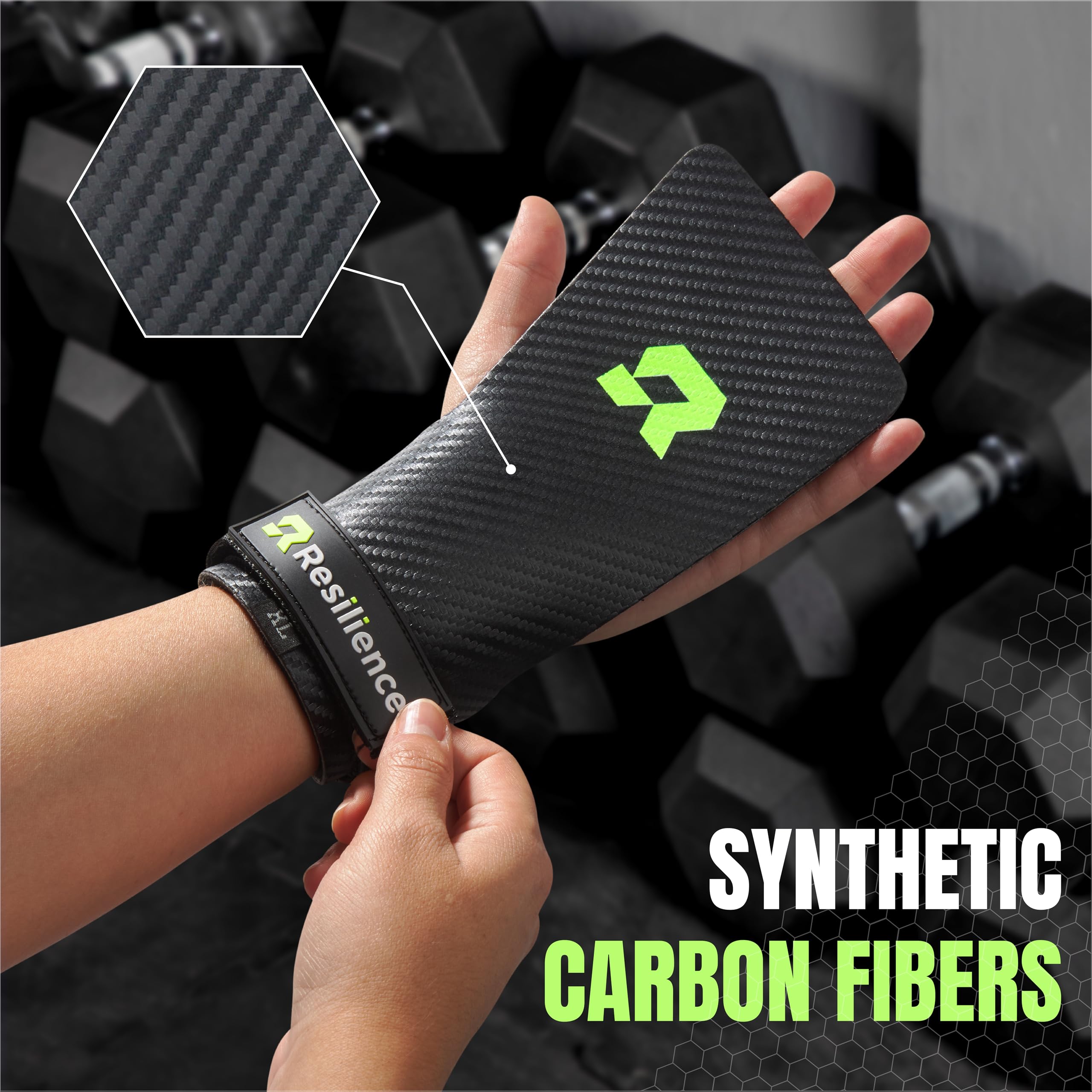 RESILIENCE CALLERAS para Crossfit,Gimnasio Y Calistenia - Grips con Almohadilla Extra, Protección Antidesgarros y Ampollas, Ideales para Halterofilia, Calistenia y Ejercicios de Fuerza (Large)
