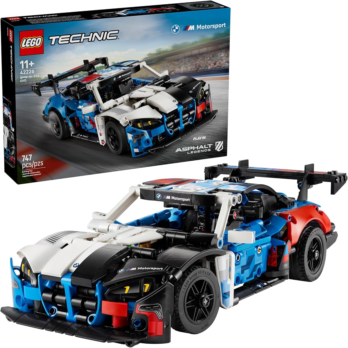 Technic BMW M4 GT3 EVO Race Car Toy - Building Toy for Boys & Girls, Ages 11+ - Model Car Display Kit for Bedroom Decor - Gift for Birthdays - 42226