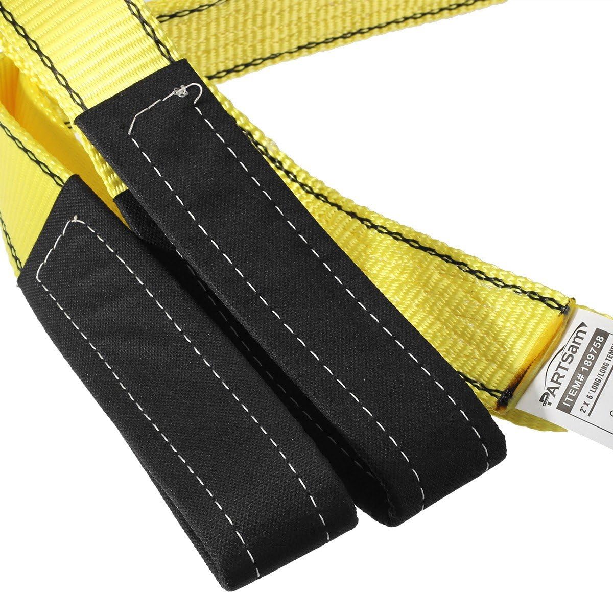 Partsam Premium Crane Towing Strap 5.5feet x 2inch Durable 3400Dtex - Heavy Duty Web Sling - Corrosion Resistance Polyester Industrial Flat Eye-Eye Ropes