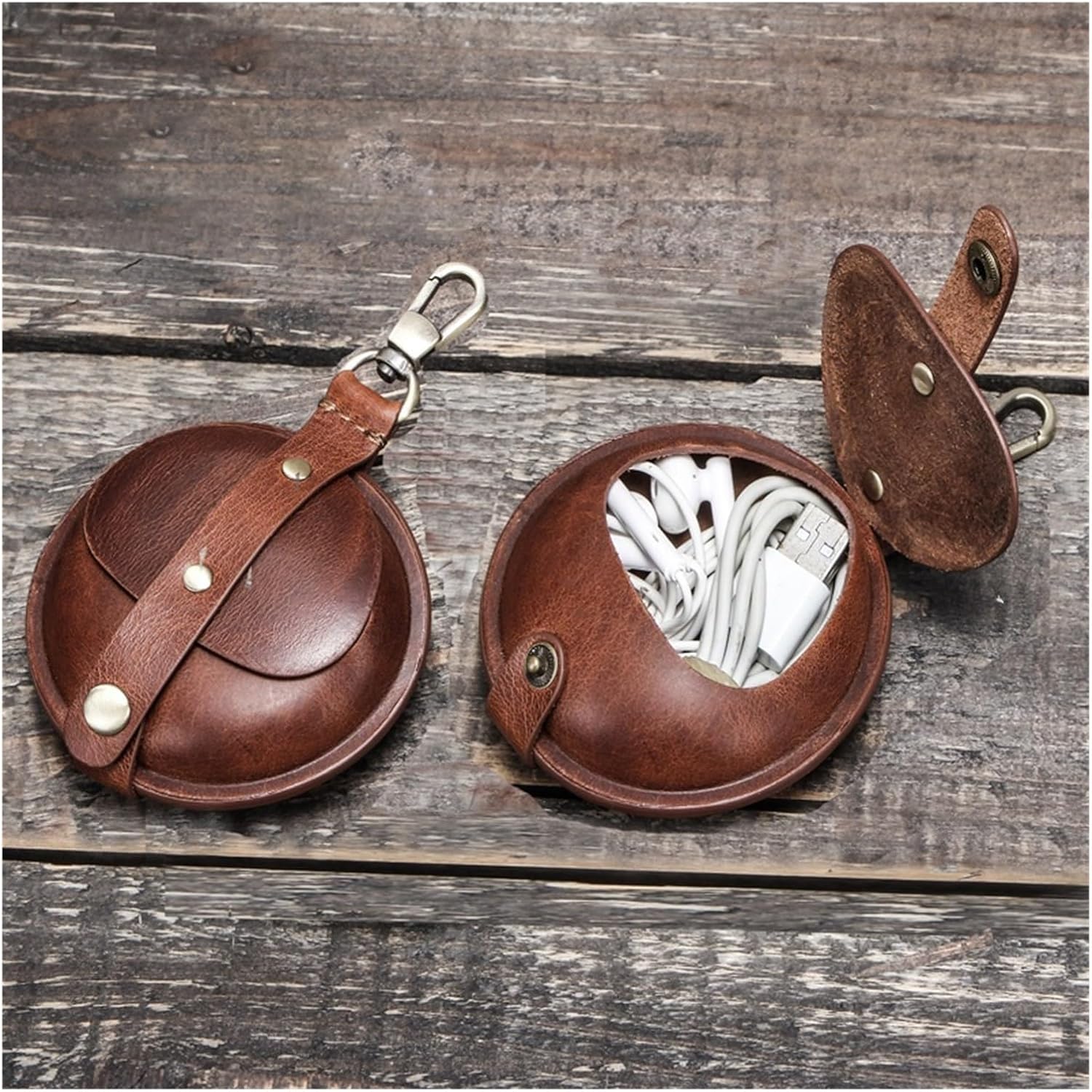 Keychain Bag Handbag Earphone Pouch Data Cable Pouches Suitable For Portable Small Handbags(Coffee)
