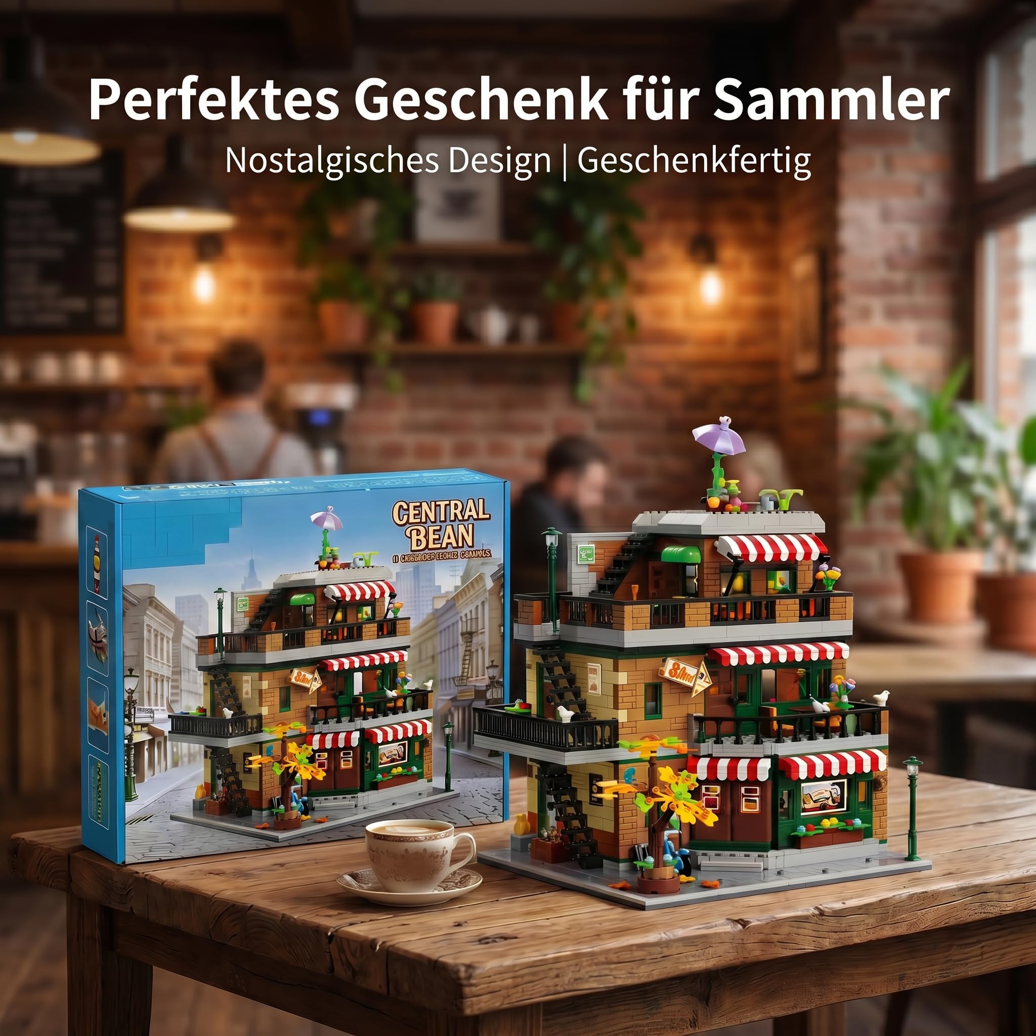 Friends Coffee Shop Klemmbausteine - 3570 Teile City Central Cafe Haus Modular Building, Dreistöckiges Architektur Bauset für Erwachsene Kompatibel mit Barweer BWR102