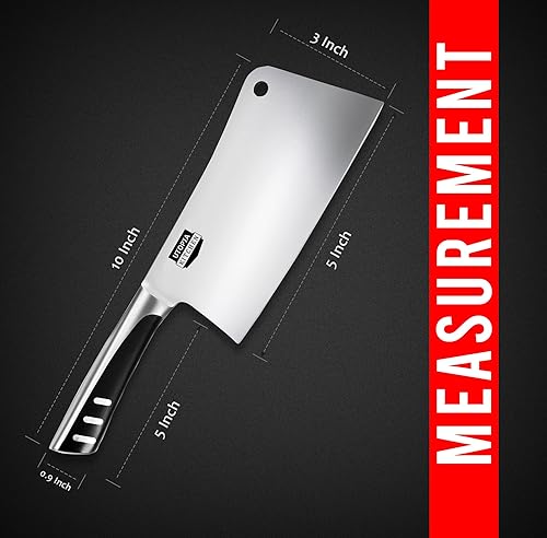 Miniatura 2 de Utopia Kitchen Cuchillo de cocina de 8 pulgadas, cuchillo de carnicero de acero inoxidable para el hogar, cocina y restaurante (negro)