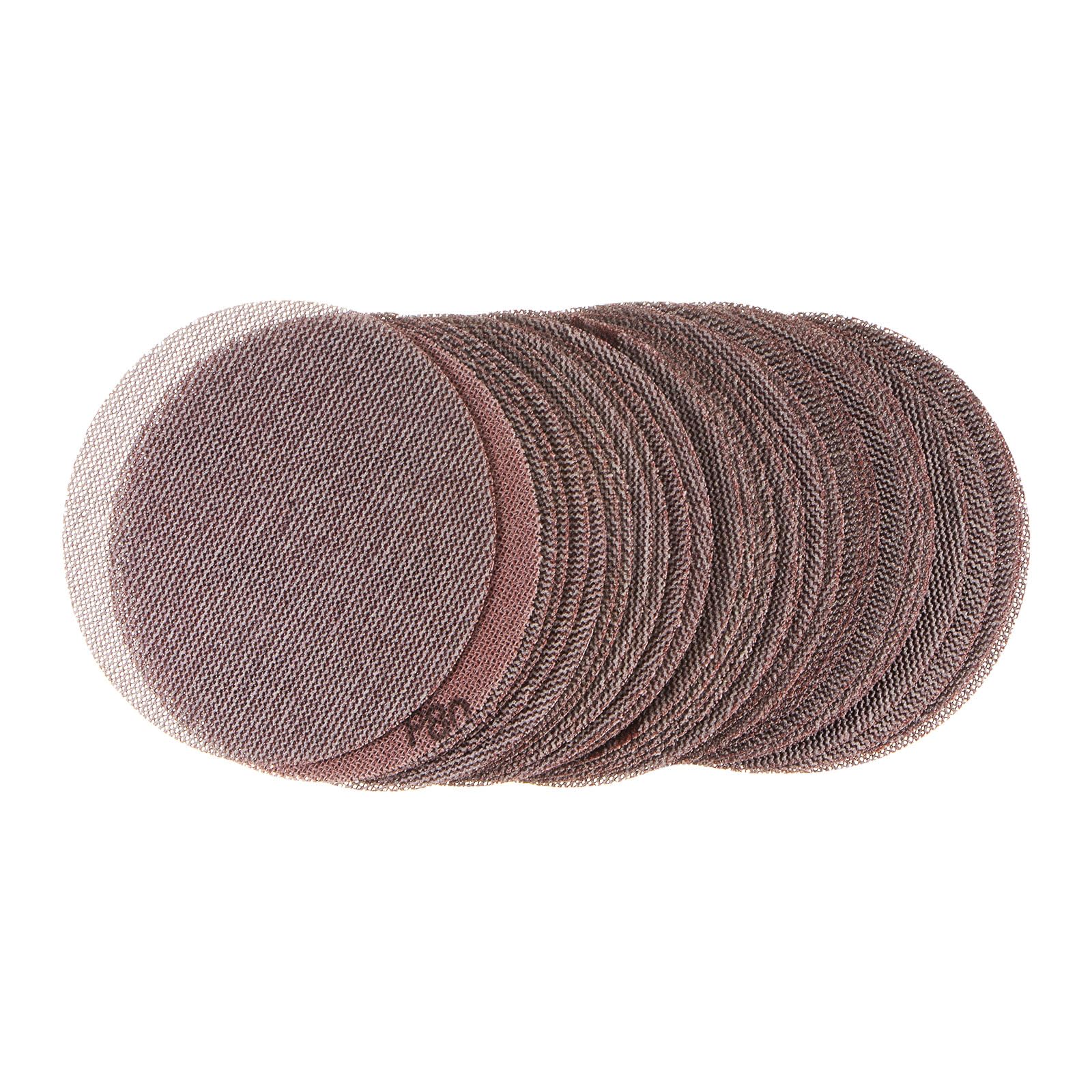 sourcing map 35pcs Mesh Sanding Discs 5 Inch Hook and Loop Sanding Net 80 Grits Dust Free Abrasive Pads for Car Wood Drywall Metal Polishing & Grinding