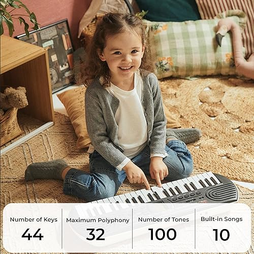 Miniatura 3 de Casio SA-81 - Paquete de mini teclado de 44 teclas con fuente de alimentación, calcomanías para llaves, libro de instrucciones, DVD instructivo de