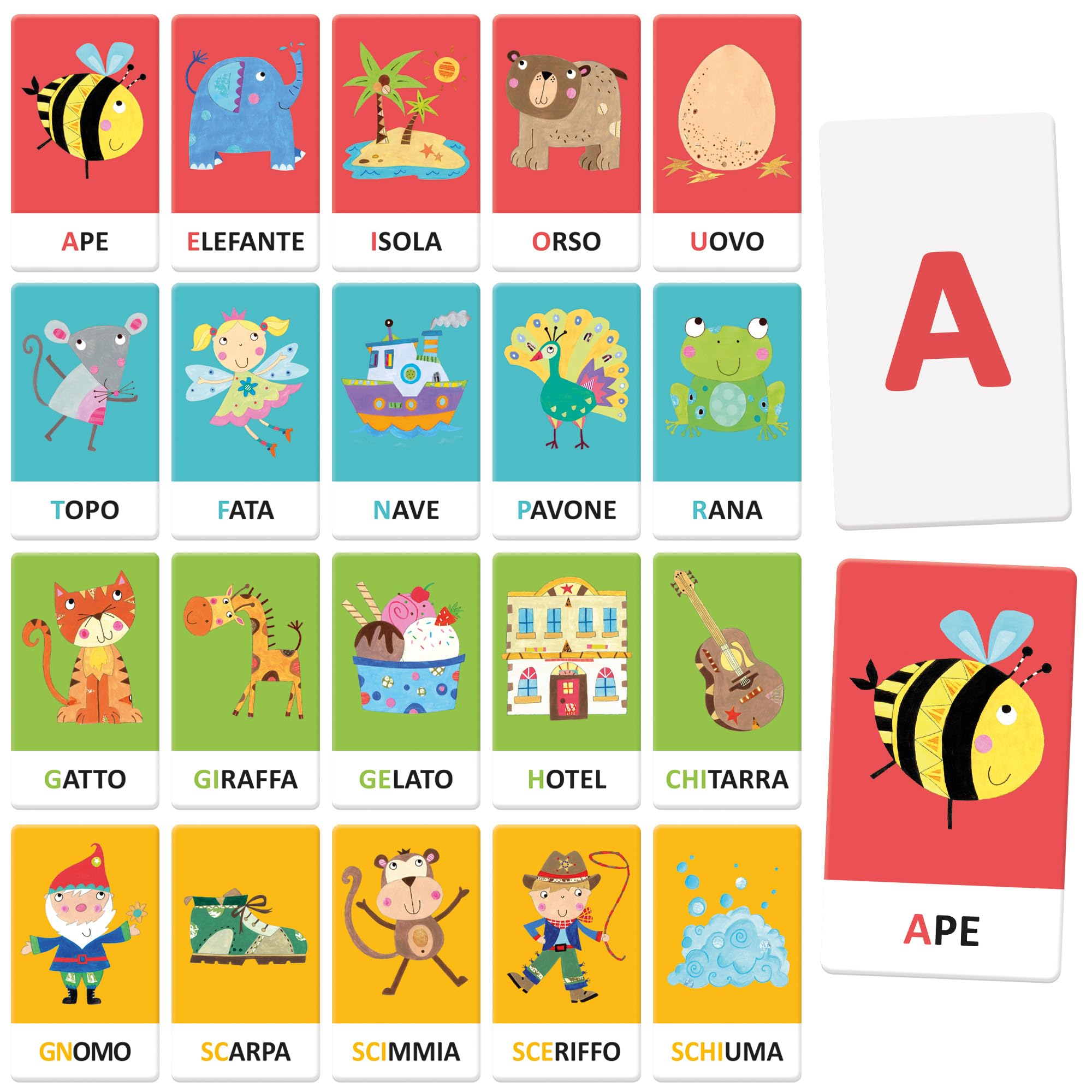 HEADU - Maxi Flashcards Montessori Alfabeto Suoni e Lettere - Leggi, ascolta e pronuncia |Gioco Educativo Per Bambini 2-5 Anni, Metodo Montessori, Idea Regalo Natale Pasqua Compleanno, Made In Italy