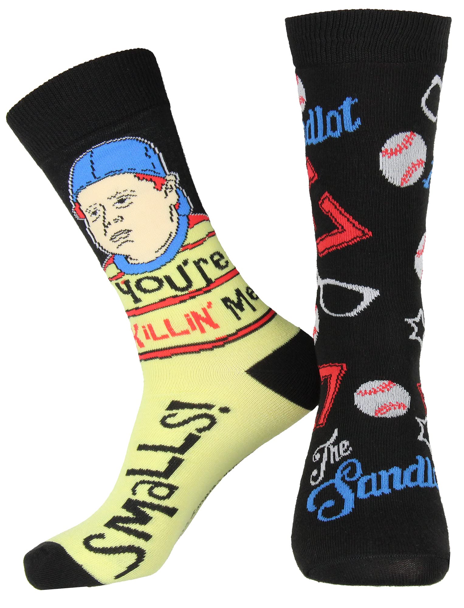 Hypnotic Hats The Sandlot Movie You're Killing Me Smalls Ham Adult Crew Socks 2 Pair, Multi, One Size, Multi, One size