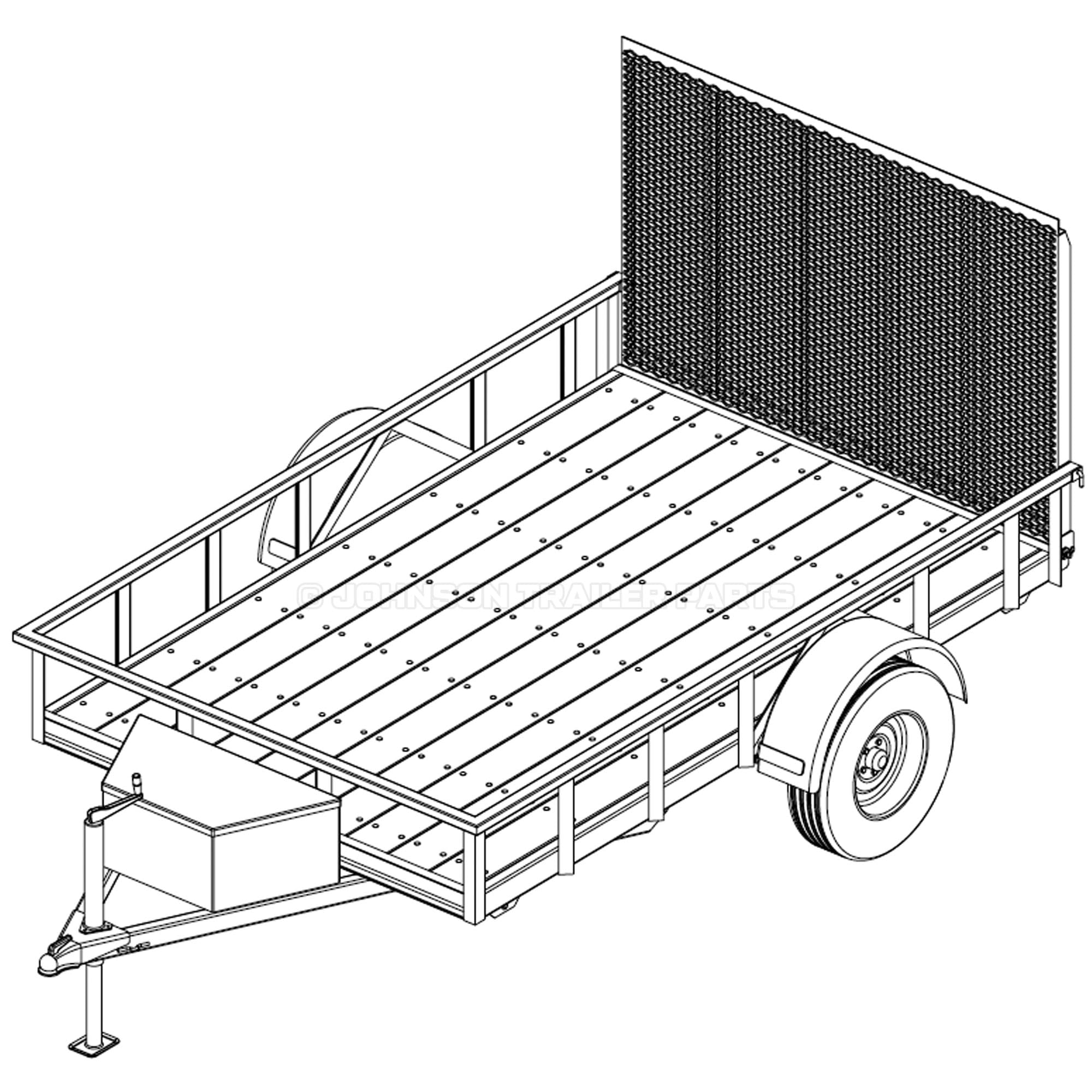 6′ 4" x 10′ Utility Trailer Plans – 3,500 lb Capacity | Trailer Blueprints Model U76-120-35J-image-34