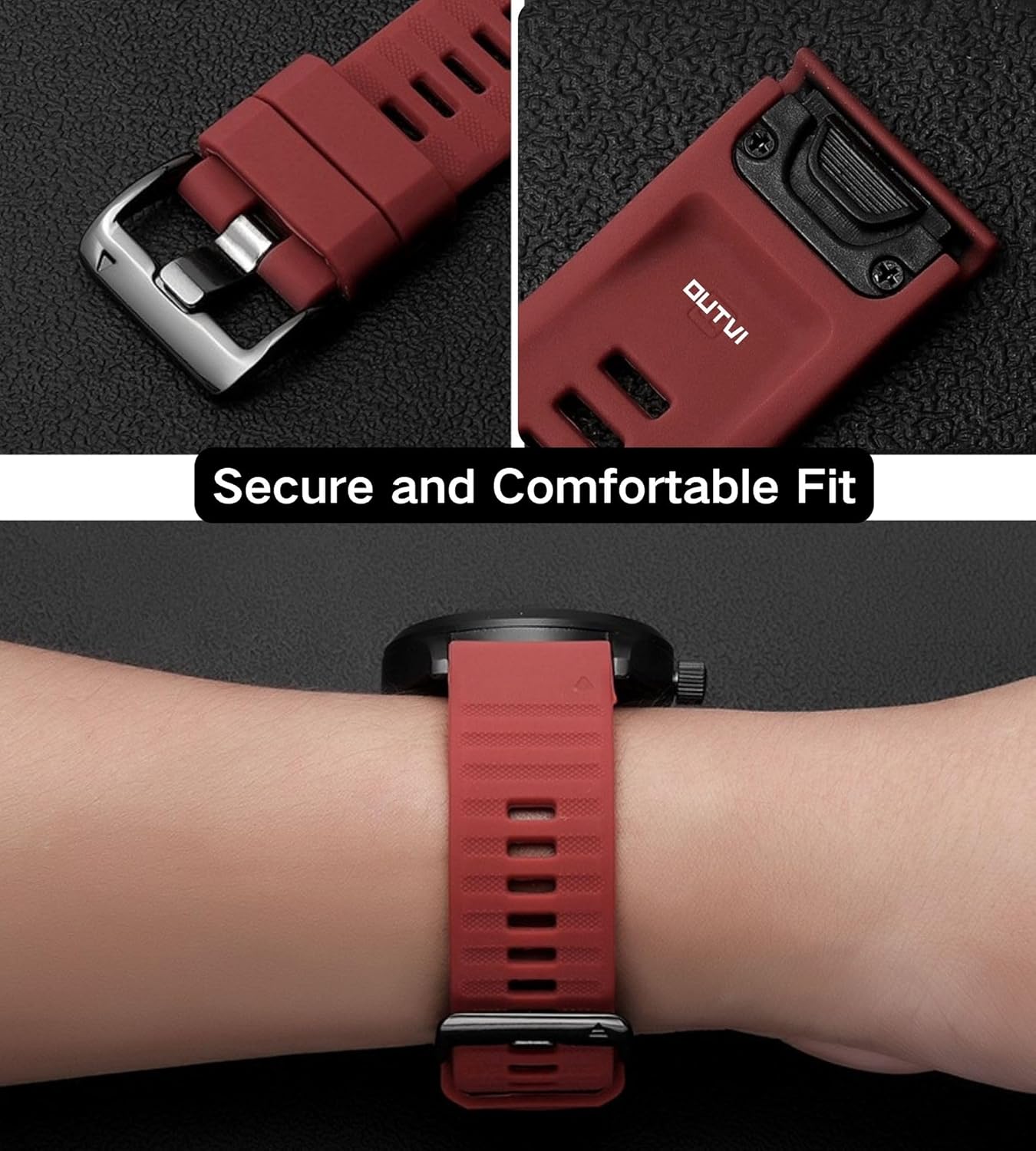 26mm watch band compatible with garmin fenix 5x 6x Pro 7x 3 hr rugged silicone quick fit 26 strap replacement for Epix Pro Gen 2 51mm Enduro 2 Descent Mk1 Mk2 Mk2i Mk3i tactix men women Blue - Image 6