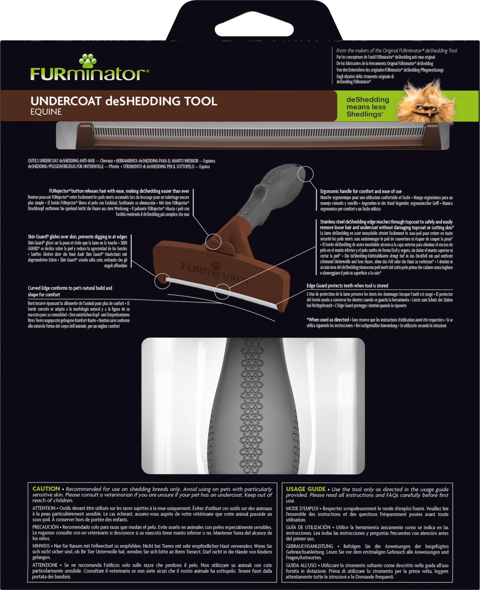 FURminator deShedding-Tool Pferd - Pferdebürste / Pferdestriegel zur gründlichen Entfernung der Unterwolle - Verbessertes Design Unisex