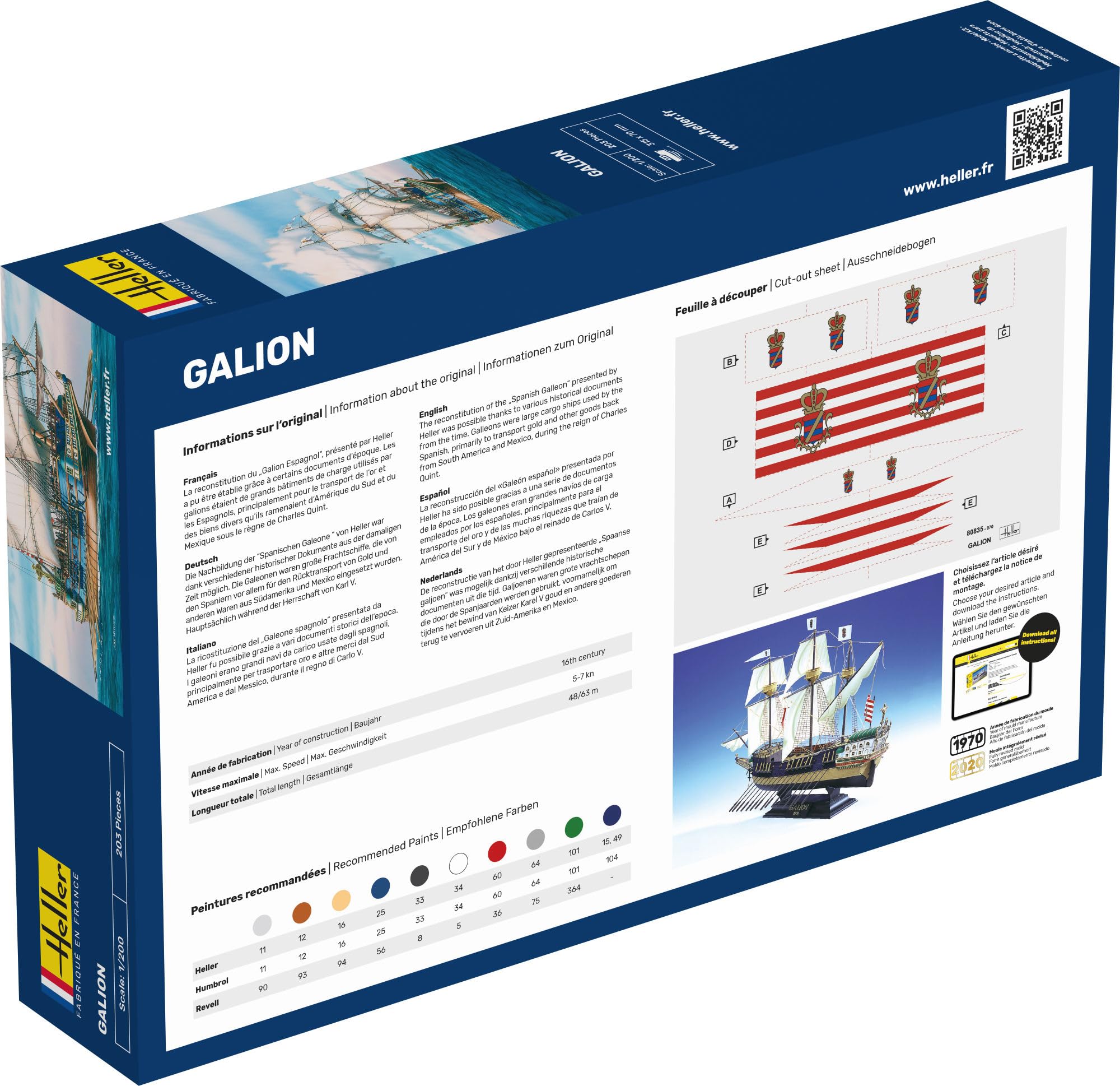 Heller - 80835 - Construction Et Maquettes - Galion - Echelle 1/200ème