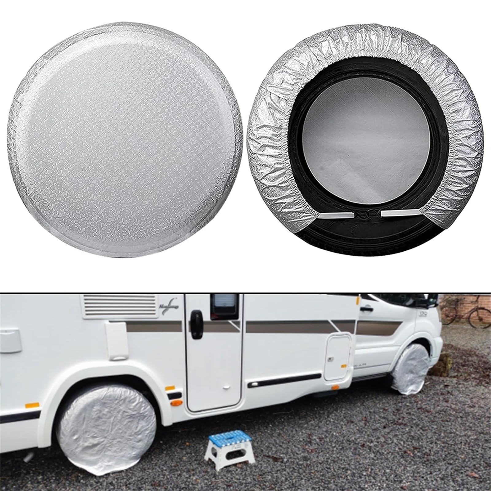 Borsa Pneumatici Copri Pneumatici for Auto for Camper, Camion, roulotte, Protezione Universale for Ruote di Veicoli, Car-Styling, Borsa portaoggetti for Pneumatici da 27-29 Pollici, 4 Pezzi