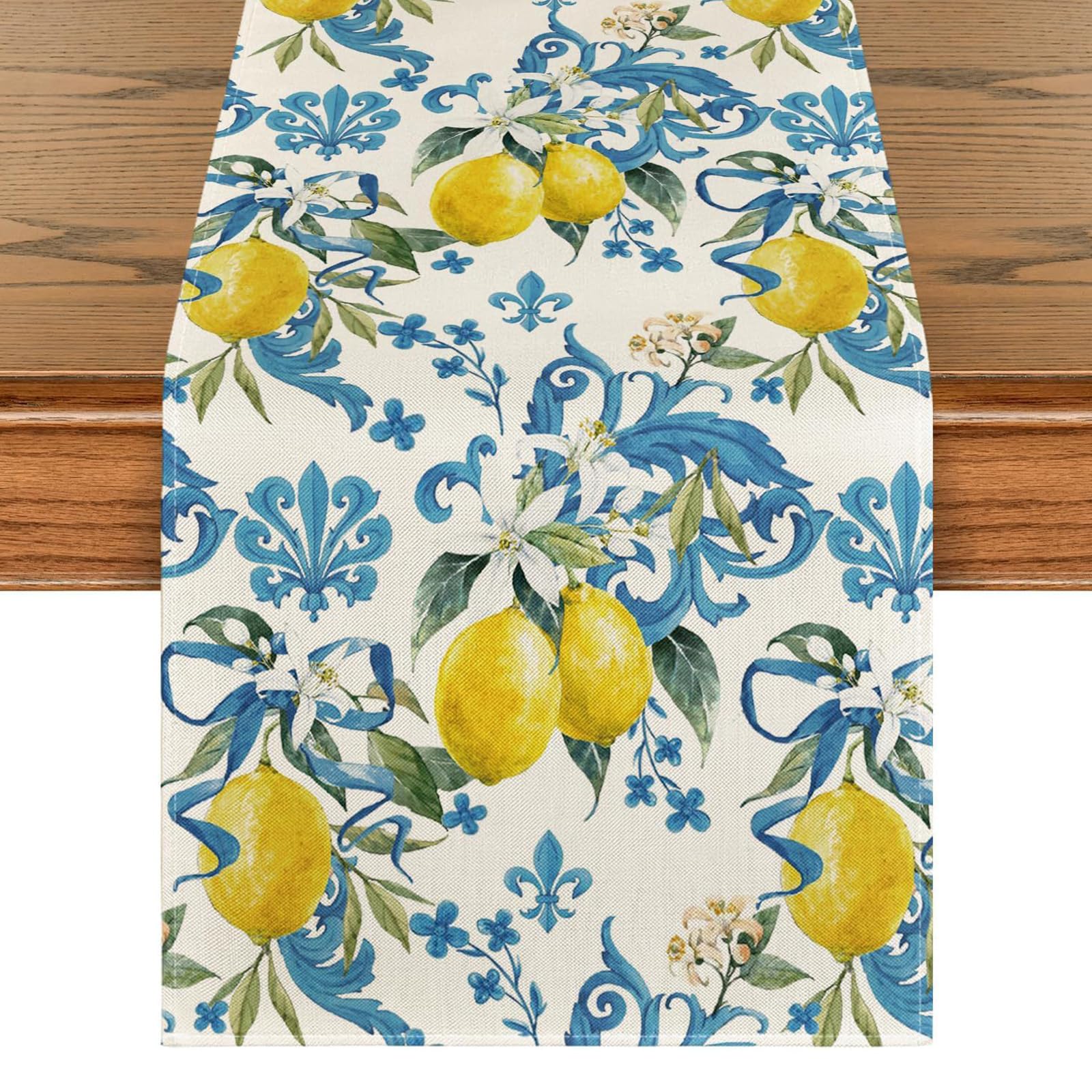 Lemon Table Runners 13x72in,Summer Lemon Party Dining Table Runne,Kitchen Dining Tables Runner for Home Decoration,Party Supplies (Style-B)