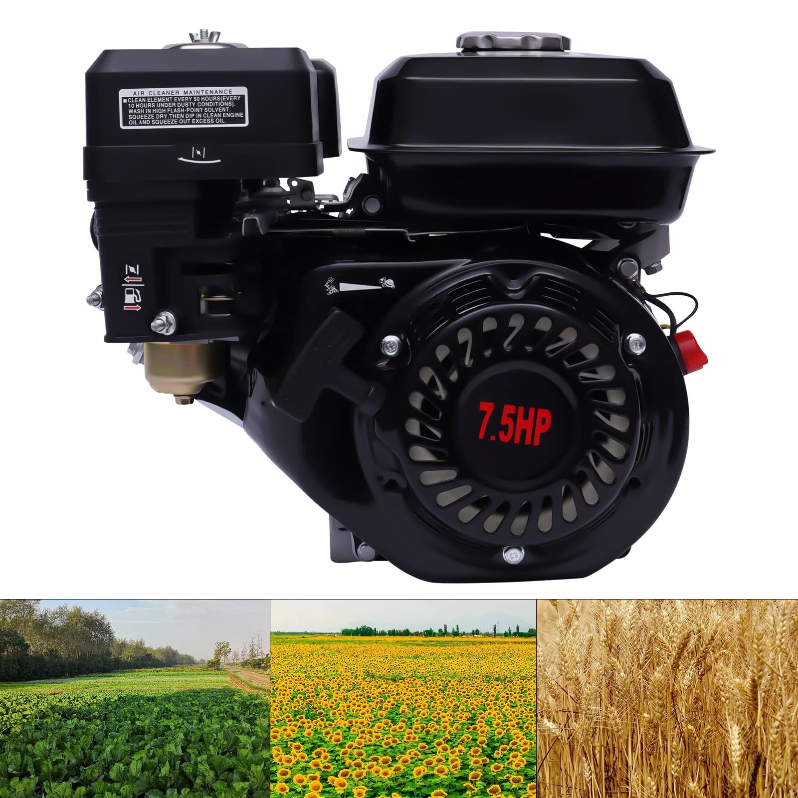 Generador portátil a gas - 5100 vatios - negro | 7.5hp | 4 tiempos | Modelo GX210 | alto rendimiento | compacto | duradero