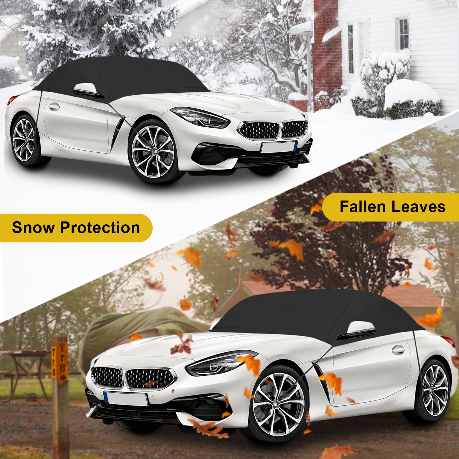 Autoabdeckung Halbgarage Wasserdicht Ersatz für BMW Z3/Z4, Wasserdicht Auto Abdeckung, Autohülle, für E85 2002–2008, PKW Abdeckplane Wetterfest, Halbe Garage mit Riemen, Faltgarage (für BMW Z4)